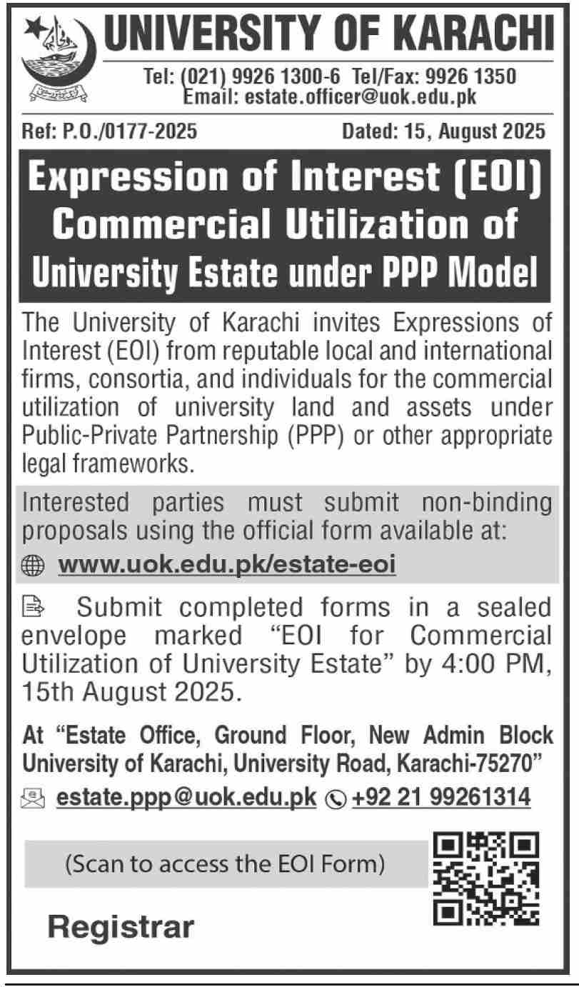 University of Karachi Tender Notice